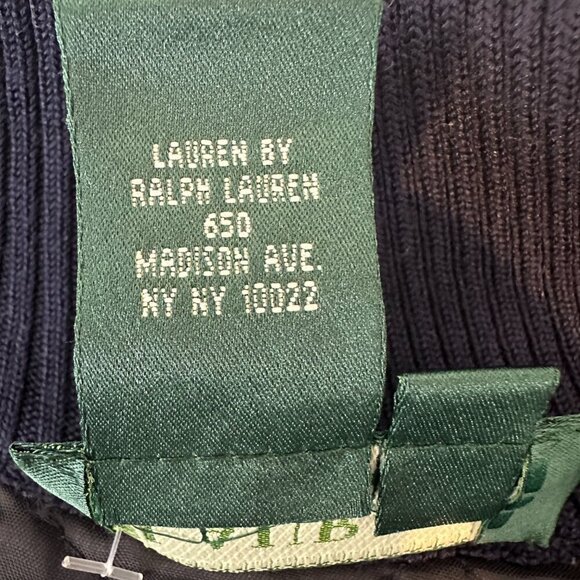 Vintage Lauren Ralph Lauren Silk Equestrian Print Vest Womens 3X Navy Preppy - Picture 13 of 13